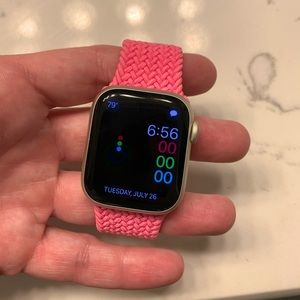 Series 7 41mm GPS starlight Apple Watch with braided solo loop